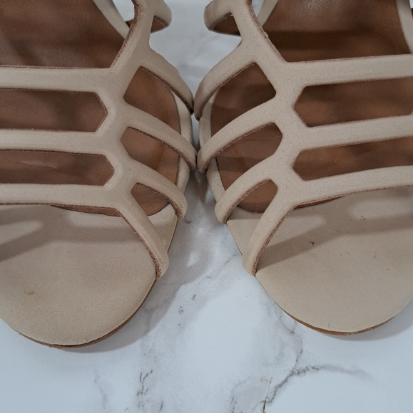 Steve Madden Slithur Blush Caged Sandal Nubuck Heels Size 8 - Picture 8 of 16